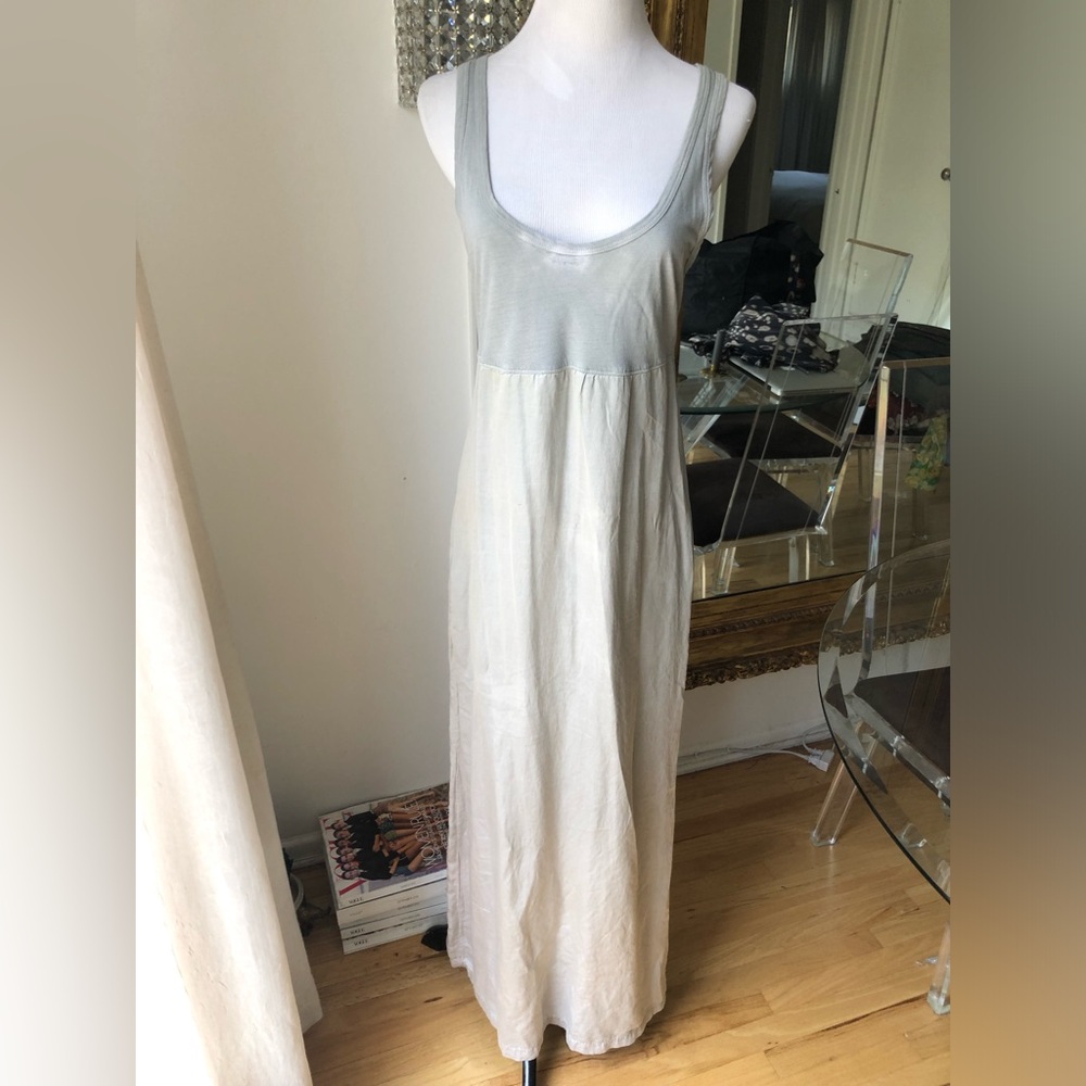 James perse gray maxi dress cotton silk blend with pockets size 1